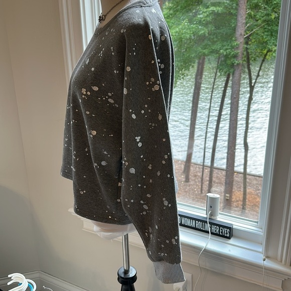 Splendid Metallic Splatter Sweatshirt, Soft, loose & Boxy, Medium, NWOT - Picture 4 of 10